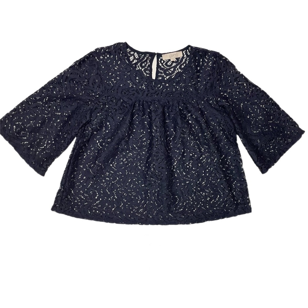Ann Taylor Loft 3/4 Sleeve Lace Blouse Women’s Size Large
